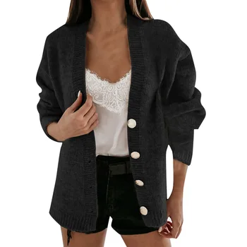 Plus veľkosť dámske voľné tvaru cardigan sveter ženy 2020 zimné nové tlačidlo žien sveter cardigan