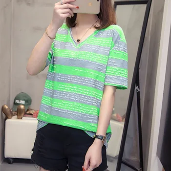 Plus Veľkosť Prekladané Harajuku T-shirt Ženy Lete tvaru Krátky Rukáv Bavlna Dámske Tričko Estetické Streetwear Veľké Topy Čaj