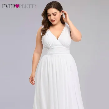 Plus Veľkosť Svadobné Šaty Ever Pretty Elegantné tvaru A-line Šifón Jednoduché Letné Beach Svadobné Šaty vestidos de novia 2020