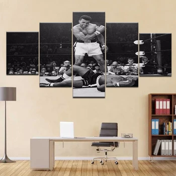 Plátno Modulárny Obrázky Domova Rám Maľbu HD Vytlačené 5 Paneli Boxu Hviezda Športové Boxer Plagát Steny v Obývacej Izbe Umenie