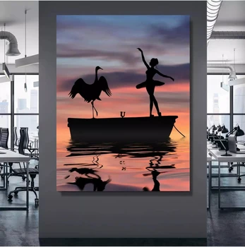 Plátno na Stenu Umenie HD Hus A Rodné Na Jazere Vytlačí Plagáty Domáce Dekorácie Maľovanie Pre Spálne Modulárny Fotografie Bez Rámu