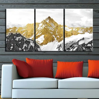 Plátno Obrázky na Stenu Umenie Plagátu Rámec 3 Ks Abstraktné horských Obrazy Domova