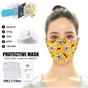 PM2.5 Opakovane Umývateľný Maska Čistej Bavlny tlač Proti Prachu Nos Ochranu Tváre, Úst Maska Módne Proti Znečisteniu Vzduchu Masky