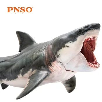 PNSO Megalodon Shark Sea Life Klasické Hračky Pre Deti, Chlapci Dávnych Zvierat Obrázok Model Pohyblivé Čeľuste