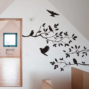 Pobočky a vtákov nálepky samolepiace vlastné pozadie Obývacia izba, spálňa pozadí domova pvc Generácie stenu sticke
