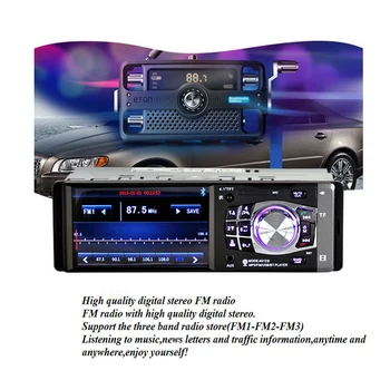 Podofo 4012B autorádia Auto Audio Stereo 1 Din Bluetooth Stereo Prijímač Podporu parkovacia Kamera Volant, Diaľkové Ovládanie