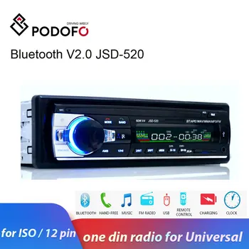 Podofo jeden din Rádio Stereo FM, Aux Vstup Prijímač SD, USB, JSD-520 12V In-dash 1 din Auto MP3 na USB Multimediálne Autoradio Prehrávač