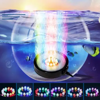 Podvodná RGB akvárium Vzduchu Opony Bublina Svetlo 6 Farbu Meniace LED Ponorné Akvárium Zdobia Svetlo EU/US/UK Plug