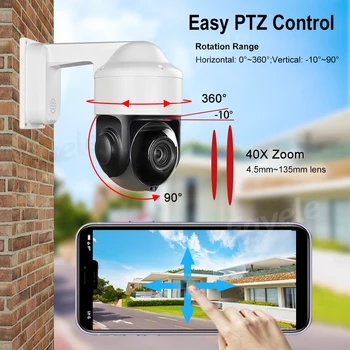 POE 5MP Auto Tracking PTZ Kamery hviezdne svetlo Zoom 40X 2 way Audio Voice Alarm Obrany AI Speed Dome IP Kamera IR 200M ONVIF P2P
