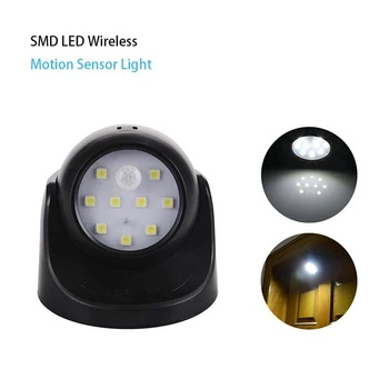 Pohybový Senzor 360 Stupňov Nočné Svetlo 9 LED Lampa návrh aktívne Wirless Senzor Svetla Pre Domáce Vonkajšie Nástenné Osvetlenie Miestnosti