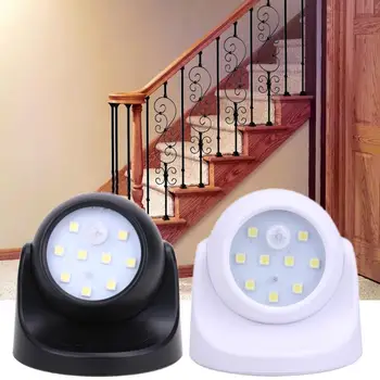 Pohybový Senzor 360 Stupňov Nočné Svetlo 9 LED Lampa návrh aktívne Wirless Senzor Svetla Pre Domáce Vonkajšie Nástenné Osvetlenie Miestnosti