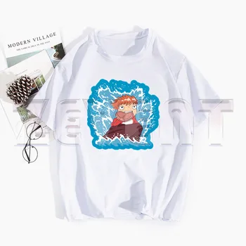 Ponyo na Útese Kawaii T Shirt Mužov a Ženy Móda Roztomilý Chlapci/Dievčatá T-shirt Tlač Ponyo na Útese Krátke tričko