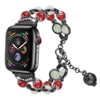 Popruh Pre Apple hodinky kapela 44 mm 40 mm iWatch serice 5 4 3 2 1 Ženy Noc Svetelný Perlový náramok Apple hodinky 6 popruh 38mm 42mm