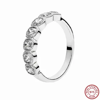 Populárne 925 Sterling Silver Zvodné Vankúš Stohovateľné Prstene pre Ženy Šperky Funkciu Podmanivý Cushion-cut Jasné, CZ FLR099