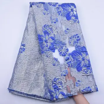Postriebrené African Blue Čipky Textílie 2020 Vysokej Kvality Francúzskej Čipky Textílie S Flitrami Nigérijský Oka Textílie, Čipky Na Šaty S1880