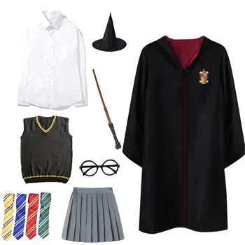 Potter Cosplay Kostým Magic Plášť Hermiona Potter Cosplay Oblečenie Prútik Kravatu Sveter Vyhovuje Príslušenstvo Halloween Party Rekvizity Darček