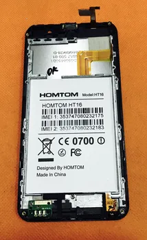 Použité Pôvodné Dotykový displej + displej LCD + Rám pre HOMTOM HT16 MT6580 Quad Core 5.0 Inch doprava Zadarmo
