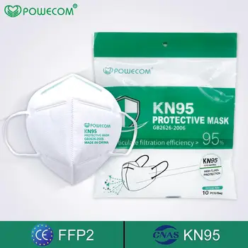 POWECOM 30Pcs FFP2 Masku na Tvár KN95 Bezpečnosti Maska 95% Filtrácia CE Certifikované Úst Maska Priedušná Hygienické Úst Utlmiť Respirátor
