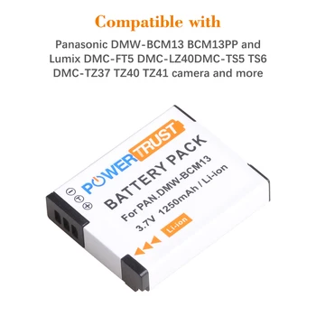 PowerTrust 1250mAh DMW-BCM13 DMW-BCM13E Batéria pre Panasonic Lumix DC-TS7 DMC-FT5 DMC-LZ40 DMC-TS5 DMC-TZ37 DMC-TZ40 DMC-TZ41