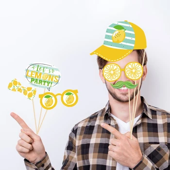 Poďme Lemon Party Photobooth Rekvizity DIY Dekorácie Lete Čerstvé Ovocie Strany Photobooth Rekvizity Narodeninovej Party Dodávky