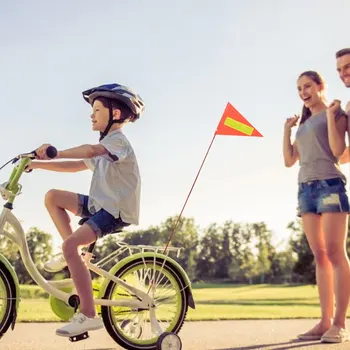 Požičovňa Bezpečnosti Vlajka Deti Bicykli Bezpečnosti Trojuholníkové Vlajka S Upevnenie Na Stenu Pre Chlapcov, Dievčatá, Jazda Na Bicykli