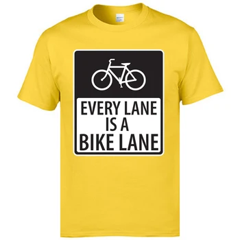 Požičovňa Biker Cyklus Zľava Tričko Každý Lane je-Bike Lane Jazdec Písmeno O Neck T Košele pánske Európe Topy Tees Vysokej Kvality