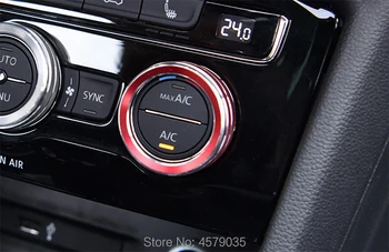 Pre 2016 2017 2018 Volkswagen Tiguan MK2 Auto klimatizácie Nastavte Prepínač Gombík Dekoratívne Kruh, Krúžok Obloha Auto-styling