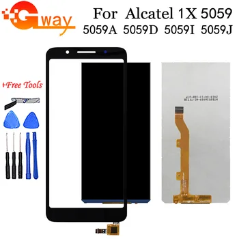 Pre Alcatel 1X LCD Displej Dotykový Displej Digitalizátorom. Montáž pre Alcatel 1X 5059A 5059D 5059I 5059J 5059T 5059X 5059Y OT5059 LCD