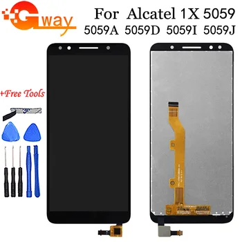 Pre Alcatel 1X LCD Displej Dotykový Displej Digitalizátorom. Montáž pre Alcatel 1X 5059A 5059D 5059I 5059J 5059T 5059X 5059Y OT5059 LCD