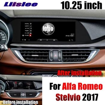 Pre Alfa Romeo Stelvio 2017 2018 LiisLee Auto Multimediálne 10.25 palcový Android GPS, WIFI Audio Stereo Rádio Navigácia NAV NAVI MAPU