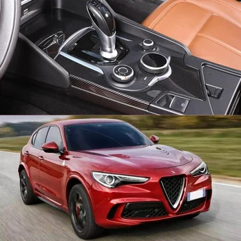 Pre Alfa Romeo Stelvio 2017 -2019 Auto Príslušenstvo Uhlíkových Vlákien ABS Interiéru stredovej Konzoly Radenie Panel Kryt Výbava