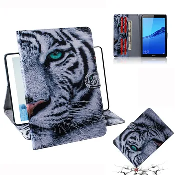 Pre Amazon Kindle Paperwhite 1 2 3 4 Tablet Prípade Flip Cover Stojan Kožené Peňaženky Farebné kresby Tiger, Lev Sova Kvet