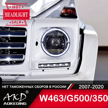 Pre Auto Benz W463 G500 Vedúci svetlo 2007-2020 Auto Príslušenstvo Deň Beží Svetla DRL H7 LED Bi Xenónové Žiarovky G350 G55 G63 Svetlomety