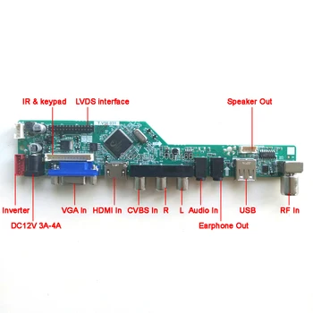Pre B156XW02 V2 HW1A/4A/5A WLED LVDS 40Pin 1366*768 VGA USB, AV RF TV56 displej radič disku karty 15.6