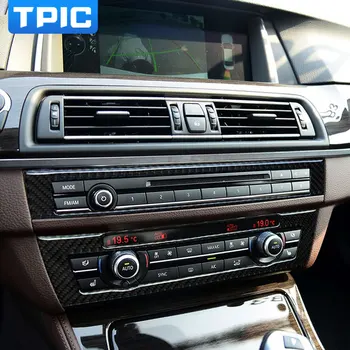 Pre BMW 5 F10 Série Interiérom Uhlíkových Vlákien Auto CD Ovládací Panel Nálepky AC CD Panel Rám Príslušenstvo pre 520i 525i