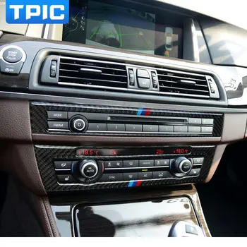 Pre BMW 5 F10 Série Interiérom Uhlíkových Vlákien Auto CD Ovládací Panel Nálepky AC CD Panel Rám Príslušenstvo pre 520i 525i