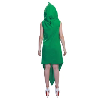 Pre Dospelých Zábavné Kostým Purim Festival Stage Výkon Halloween Kostým Potravín Pea Coverall Zelená Fazuľa Cosplay Halloween Oblečenie