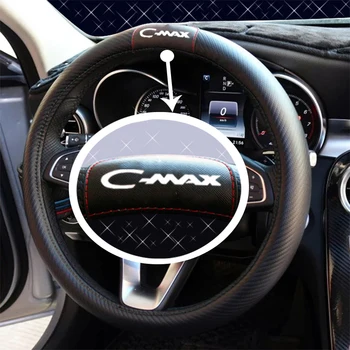 Pre Ford Cmax C-max Auto Uhlíkových Vlákien Kožený Volant, Poťahy, Čiapky Volant, Kryt Auto Auto Interiérové Doplnky