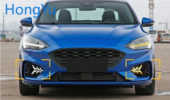 Pre Ford Focus ST LINE 2018-2020 svetlá pre Denné svietenie LED DRL Hmlové svietidlo svietenie s Žltá Zase Signál Funkcia Relé