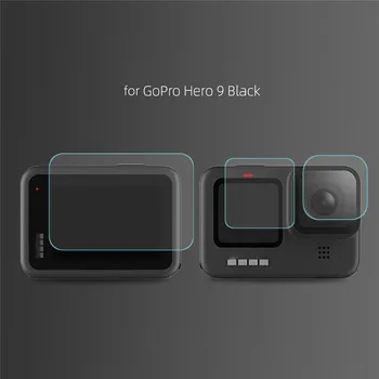 Pre GoPro Hero 9 Black Objektív Fotoaparátu na Obrazovke Display Protector Jasné, Tvrdené Film Set pre GoPro Hero 9 Black Fotoaparát, Príslušenstvo