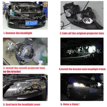 Pre Hella 3R G5 Svetlometu Šošovky Pre Mazda 6 Bi-xenónové HID Projektor Objektív Rám Adaptér Vymeniť Auto Svetlá Príslušenstvo Retrofit