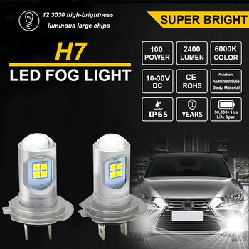 Pre Hyundai Tiburon Sonáta Solaris Prízvuk I30 IX35 Tucson H7 LED Ice Žiarovky Auto Stretávacie Svetlomety Hmlové Svietidlo IP65 Biela 6000K