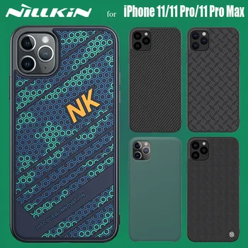 Pre iPhone 11 11 Pro 11 Pro Max Prípade Puzdro Nillkin Syntetické Uhlíkových Vlákien, Mäkké Kvapalné Kremíka Shockproof Textúrou Prípadoch