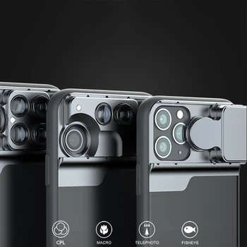 Pre iphone 11 pro prípade Telefón Šošovky 2X teleobjektívu rybie oko 10X 20X Makro Objektív Telefón objektív Pre iPhone 11 Pro Max webcam kryt