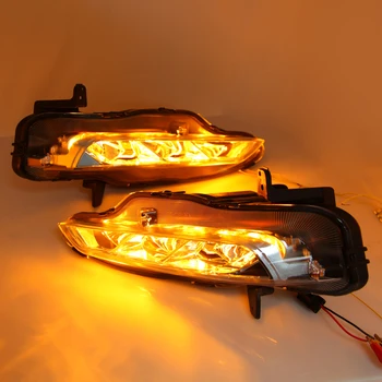 Pre Kia Optima K5 2019 2020 DRL LED Svetlá pre Denné svietenie S Žltá Zase Signál Predné Hmlové Svetlo Lampy Kryt