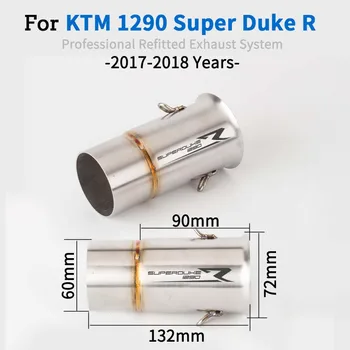 Pre KTM 1290 Super Duke R GT SDR 2017 2018 Výfukových Šál Uprostred Prepojenie Potrubia 60.5 mm 72 mm Uniknúť Konektor Adaptéra s Laserom