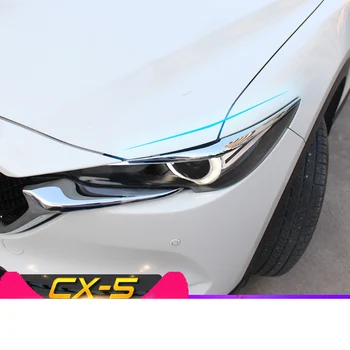 Pre Mazda CX-5 CX5 2017 2018 2019 Predného Svetlometu Vedúci svetlo Obočie Viečka Kryt Výbava Exteriér Príslušenstvo ABS Chrome Auto Výbava
