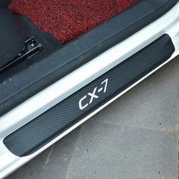 Pre MAZDA CX-7 Auta styling Uhlíkových Vlákien Vinylové Nálepky Auto Dvere, Parapetné Chránič Šúchať Doska Auto nálepky