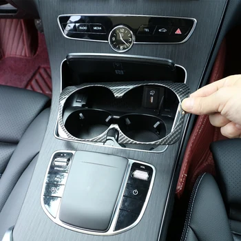 Pre Mercedes Benz C E GLC G Triedy W205 W213 X253 Uhlíkových Vlákien ABS stredovej Konzoly Vody Pohár Panel Rám Orezania Kryt