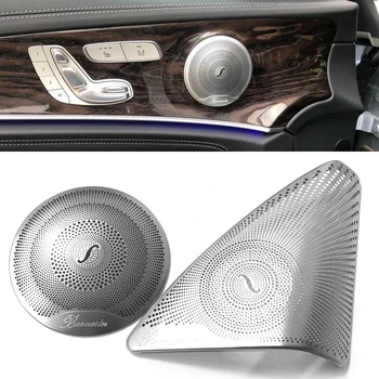 Pre Mercedes Benz Nové C Triedy W205-2017 3D nálepka Auto-styling nehrdzavejúcej ocele Dvere Auta Audio Reproduktorov Dekoratívny Kryt Výbava